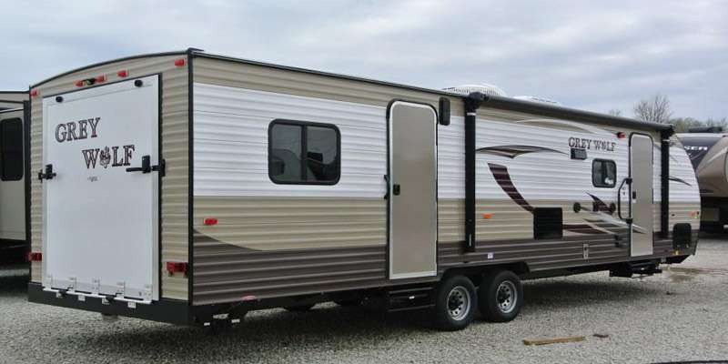 Travel Trailer 1 slide Grey Wolf Toy Hauler