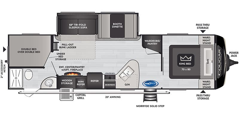 Travel Trailer - 1 Slide Out  Keystone Cougar 29BHS